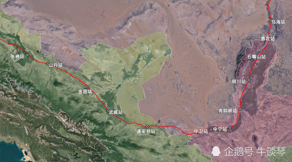 k41次列车运行线路图:北京开往甘肃敦煌,全程2584公里