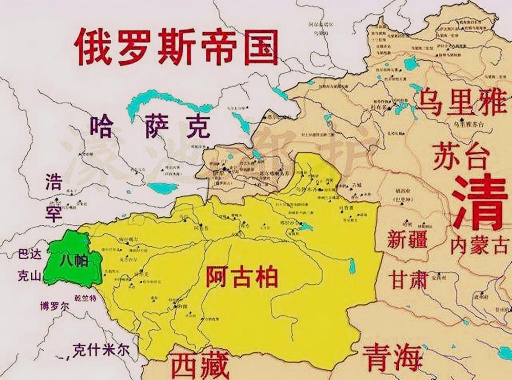 他趁乱入侵了新疆地区,在喀什等地建立了哲德沙尔汗国,自封大汗.