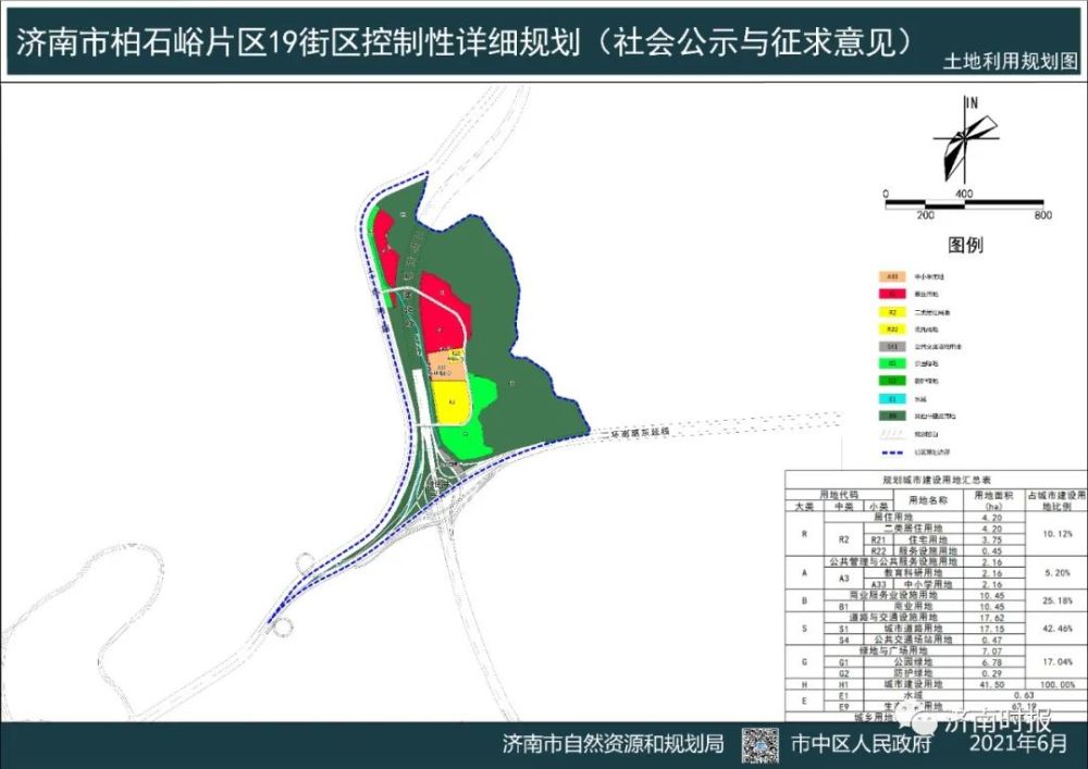 32公顷.街区以商业为主导性质,规划城市建设用地面积41.