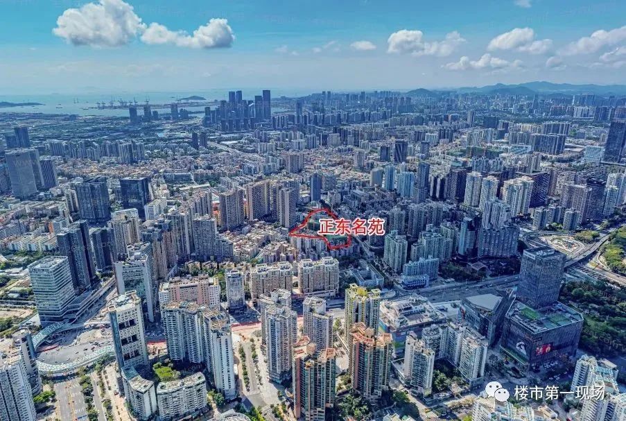 正东名苑为南光村旧改的二期 占地1.8万㎡,建面10.9万㎡,容积率5.9