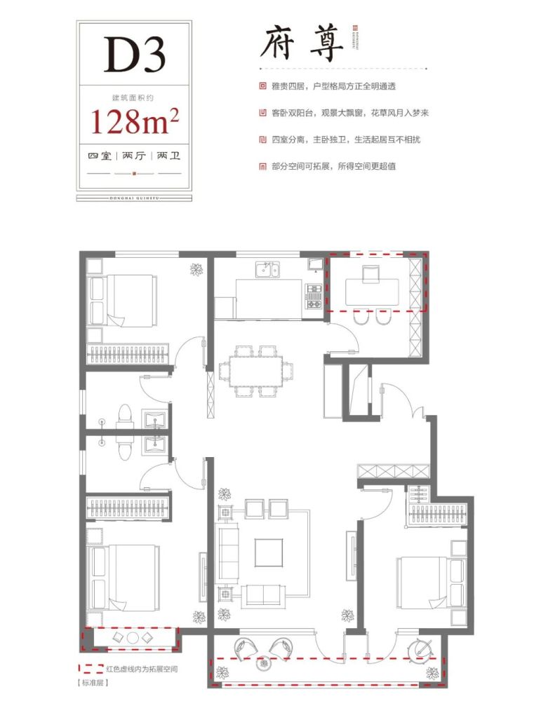 臻洋房经不起等待,购房趁现在 东海·贵和府 建筑面积约128㎡学府臻