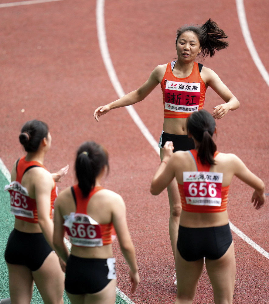 (体育)田径——全国冠军赛:浙江队获女子4x100米接力冠军