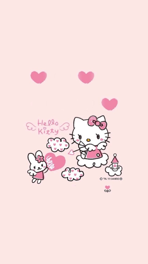 少女心爆棚的凯蒂猫hellokitty好运壁纸