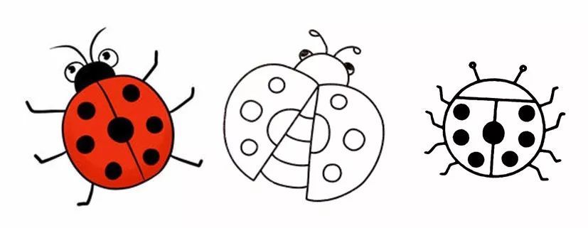 七星瓢虫的简笔画法 接下来,我们使用剪贴画的形式, 绘制一张七星