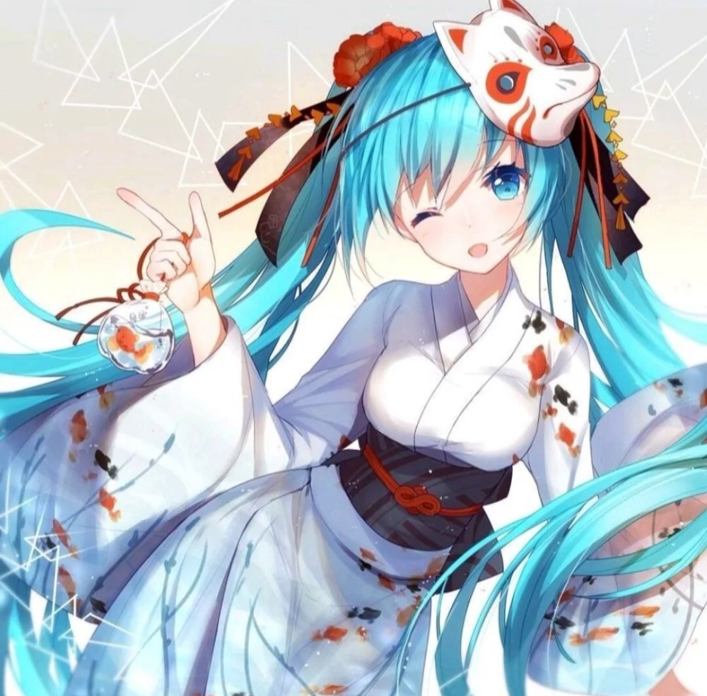 动漫女头|一组蓝色系的初音未来头像