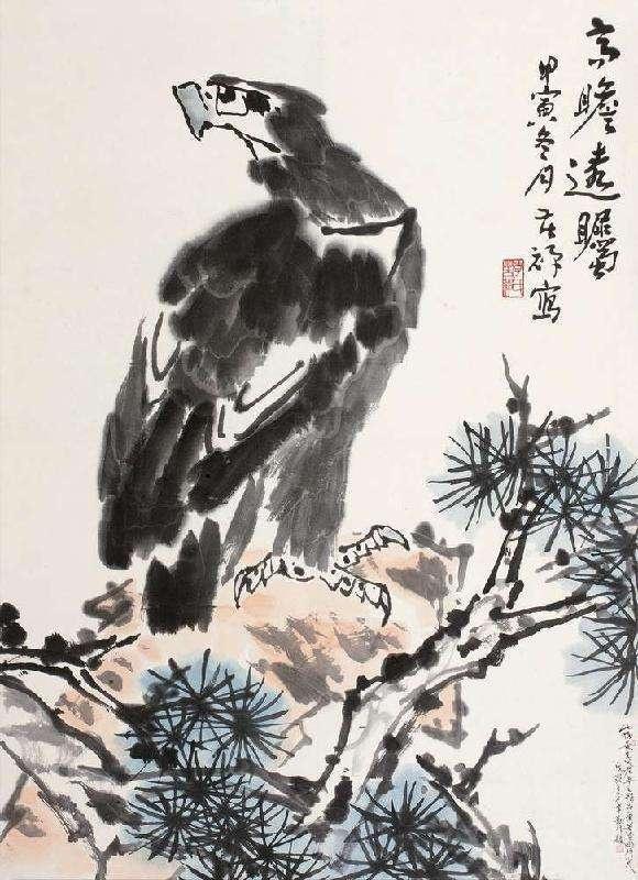 画鹰大师近代潘天寿李苦禅当代朱祖国
