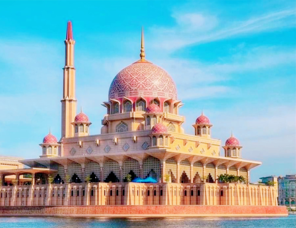 绿洲中的玫瑰园,马来布特拉清真寺,通身少女粉色