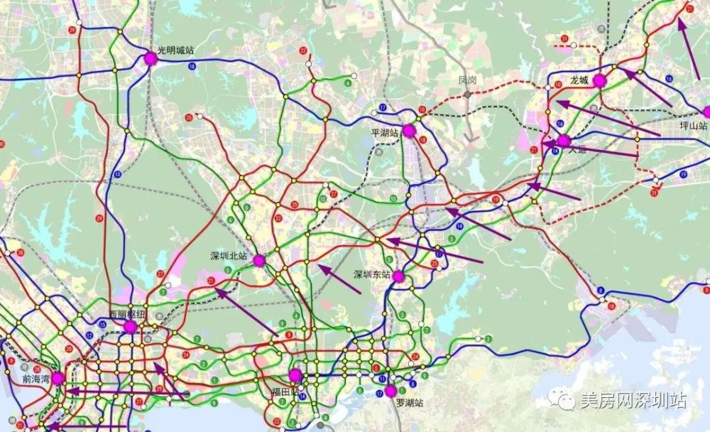 深圳地铁线路图(最详细,1-33号线,附高铁与城际线路图,持续更新