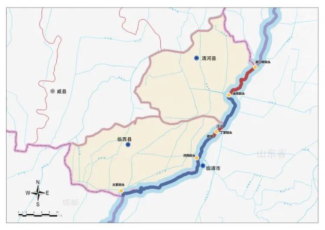 邢台市大运河文化带通水通航河段规划图 大运河邢台段与河北段一脉相