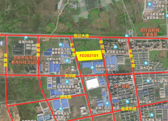 78亩,位于肥东县经开区包公大道与护城路交口东南侧.