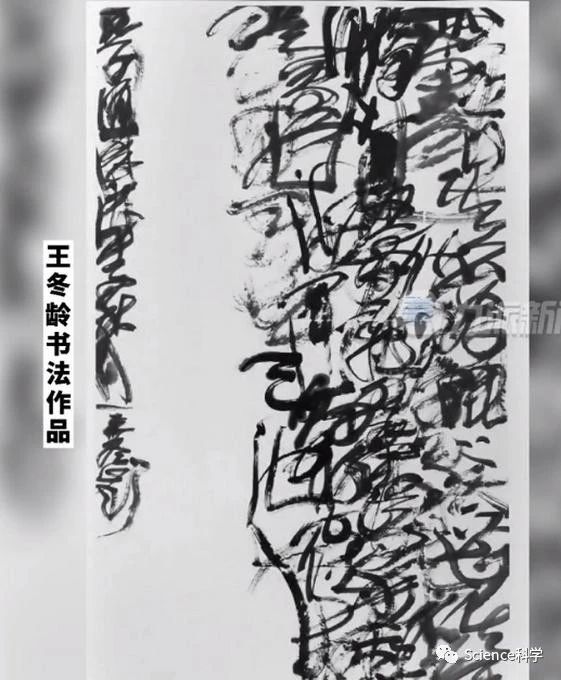 生导师王冬龄的超级狂草,调侃道:"不把宣纸涂得黑黑的,就不是书法家"