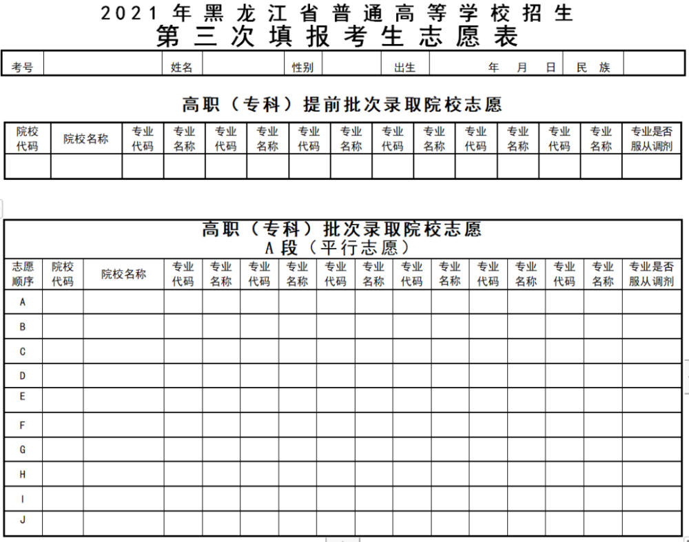 黑龙江省2021年高考考生网上志愿填报须知