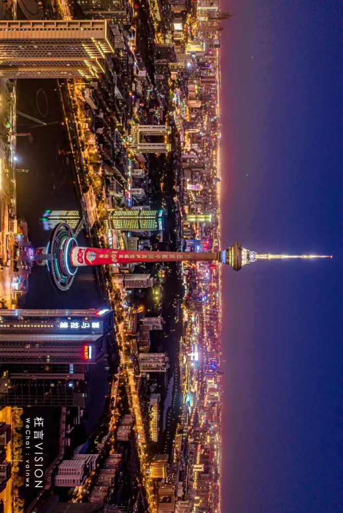 【枉言|摄影】蓝色夜幕与璀璨灯光,天津的航拍夜景