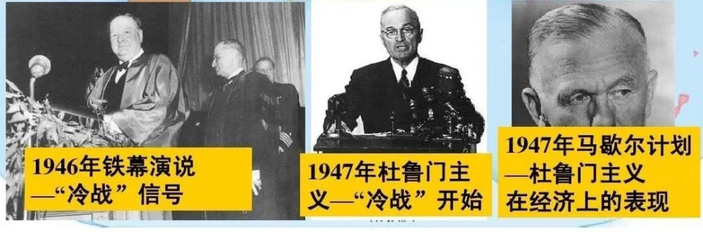 此年美国启动了杜鲁门主义和马歇尔计划,是美苏"冷战"形成的重要事件.