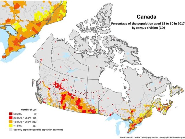 加拿大人口分布