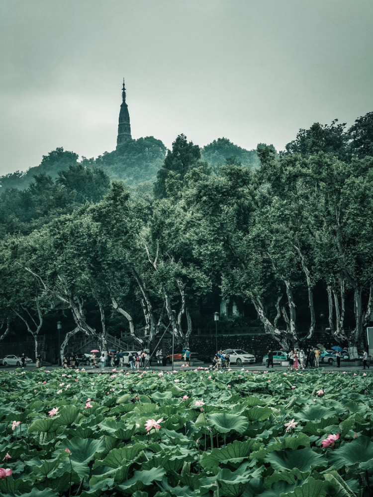 烟雨江南杭州西湖宝石山