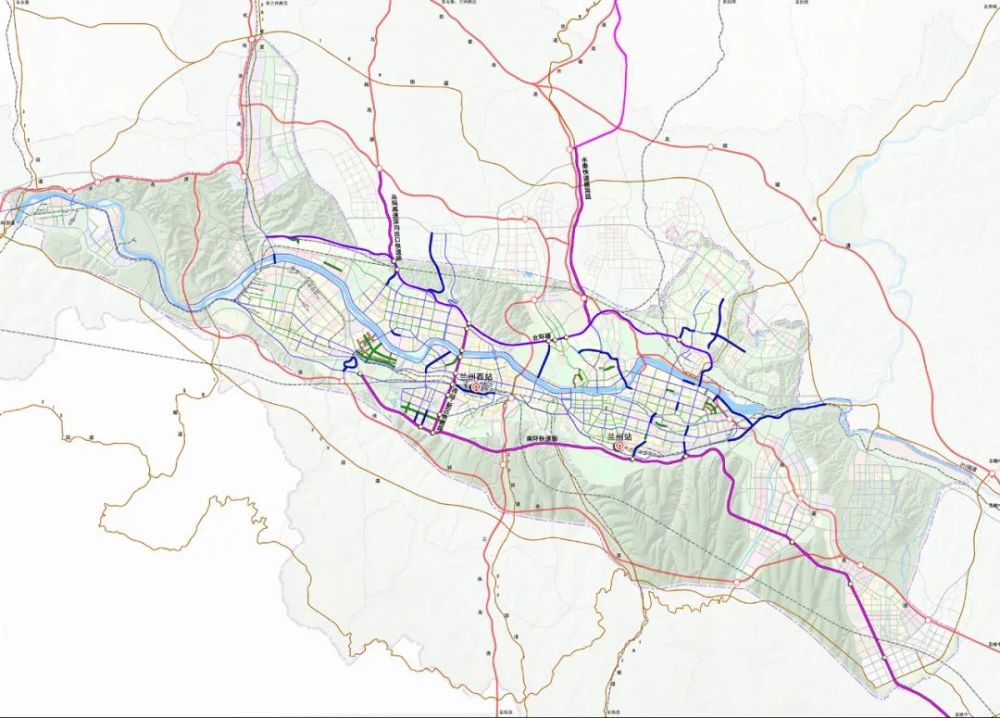 兰州中心城区道路网络规划图 来源兰州市自然资源局