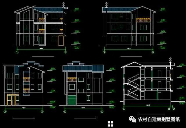 新农村小康别墅建筑图纸带效果图,江南特有建筑建议