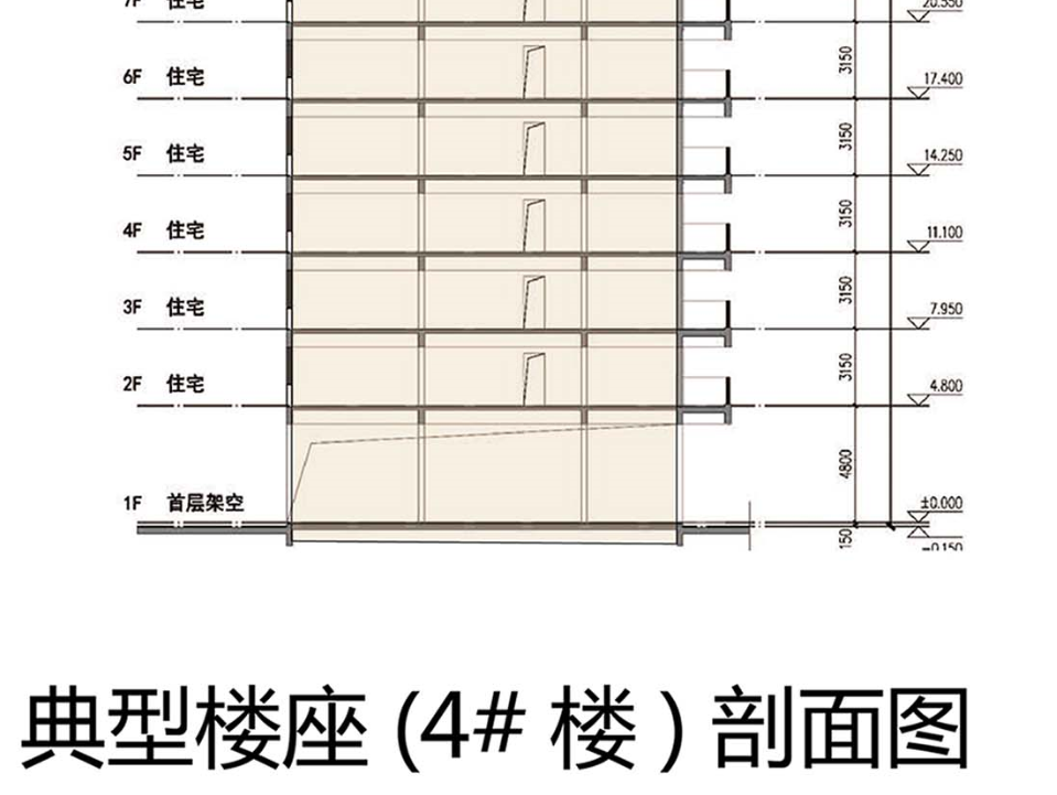 从剖面图可以看出,单层层高3.15米.