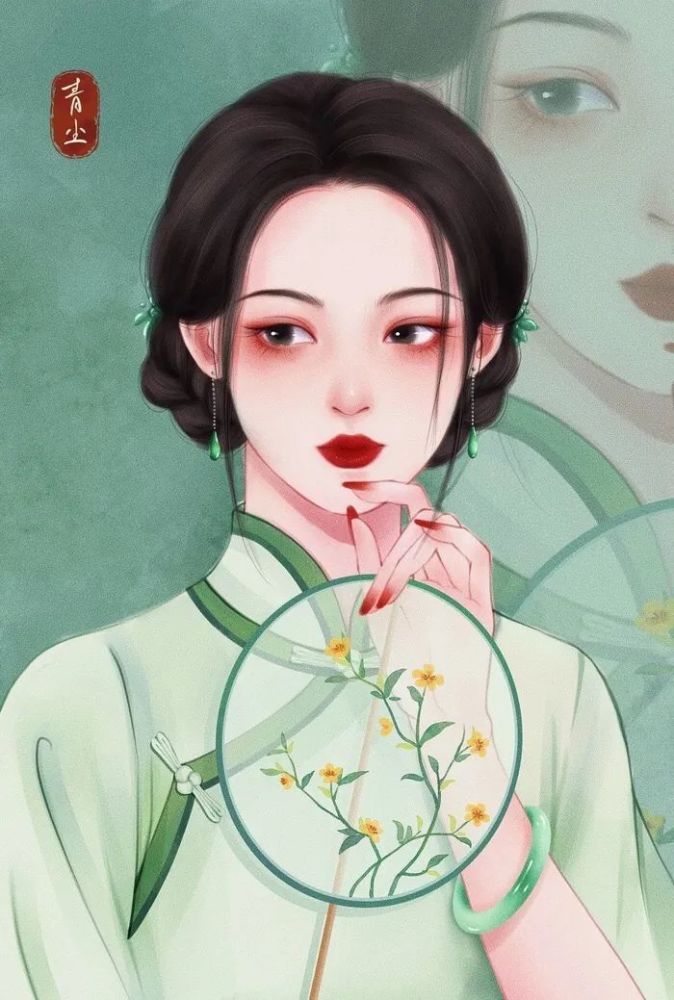 古风|插画古风旗袍女 古风女生壁纸