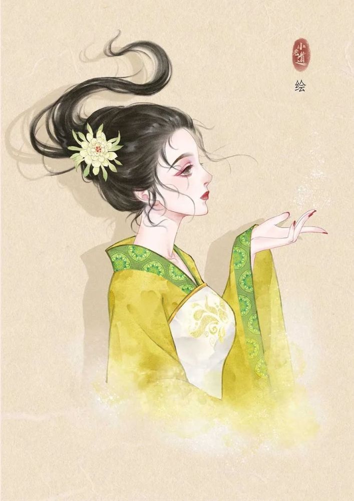 古风|插画古风旗袍女 古风女生壁纸