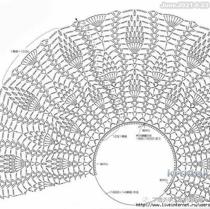 ins风编织裙子花边下摆钩针花样图解