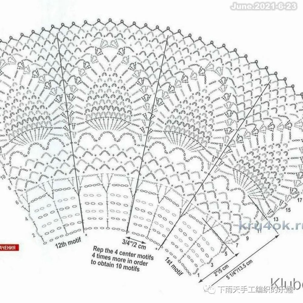 ins风编织裙子花边下摆钩针花样图解
