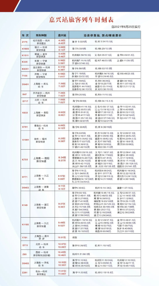 嘉兴火车站开站倒计时,乘车指南时刻表,你想了解的都在这