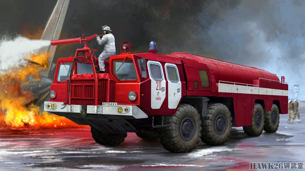 钻进"飓风"机场消防车 maz-7310魔改版 红色暴力美学的经典之作