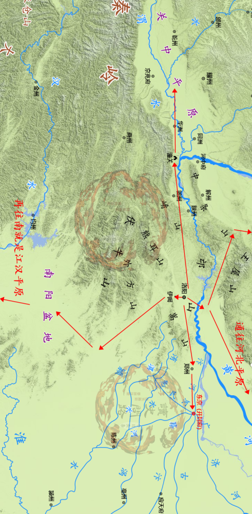 相较之下,洛阳北靠邙山,渡黄河可通往河北平原,南据伊阙以接南阳盆地