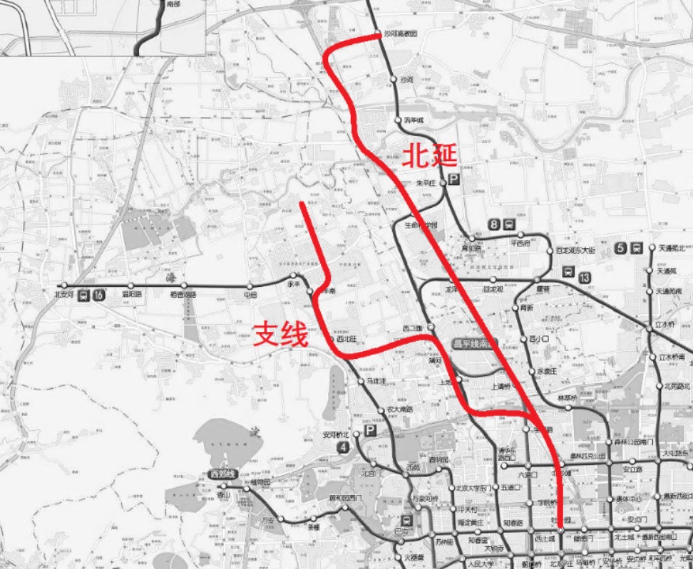 支线有望进入三期规划 19号线初期建设时,有向北延,南延的规划