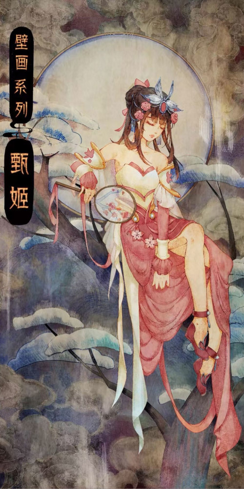 《王者荣耀壁纸》花木兰敦煌壁画手机壁纸,镇守边疆