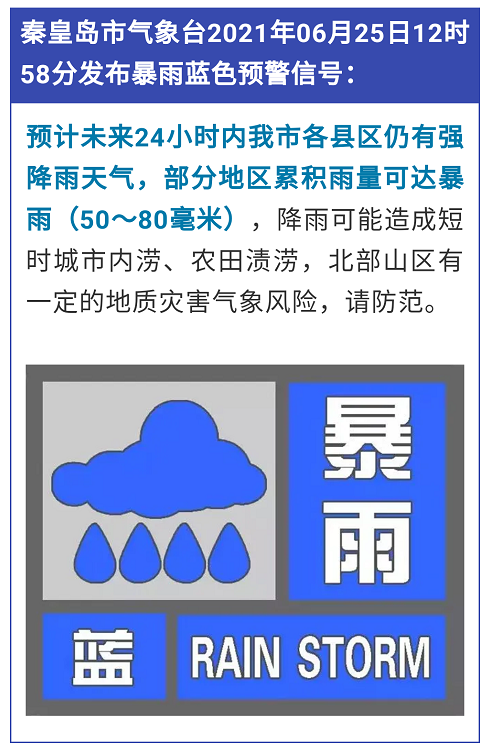 秦皇岛两部门联合发布 地质灾害黄色预警!