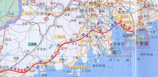 广东在建一条铁路,长约390千米,连接深圳与茂名,带动沿线发展
