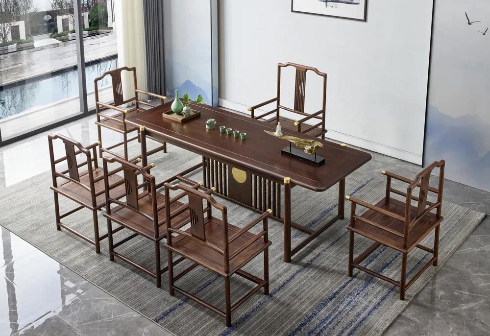 一张禅意极简的东方美学的现代演绎新中式茶桌