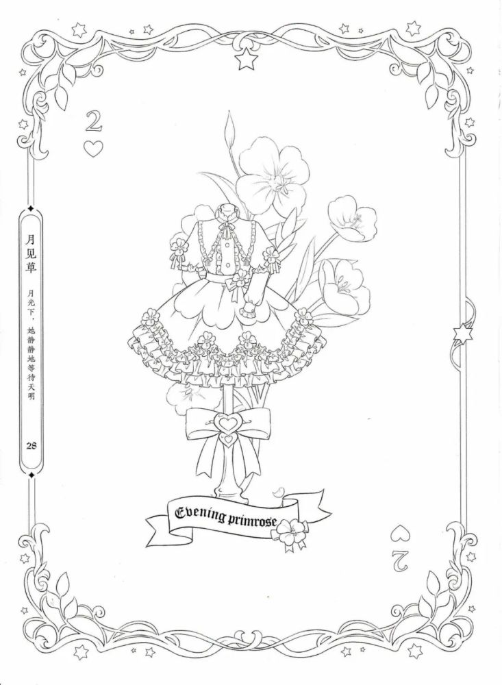 绘画技能分享|线稿分享第53期——《花与萌娘》