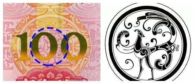 套人民币中的壹佰元币,在正面币面数额的底纹上,采用了中国传统凤纹样