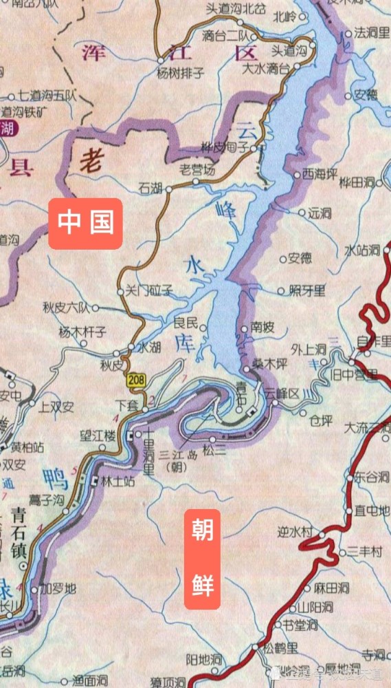 我国吉林省与朝鲜交界处有一个云峰水库,建在鸭绿江上