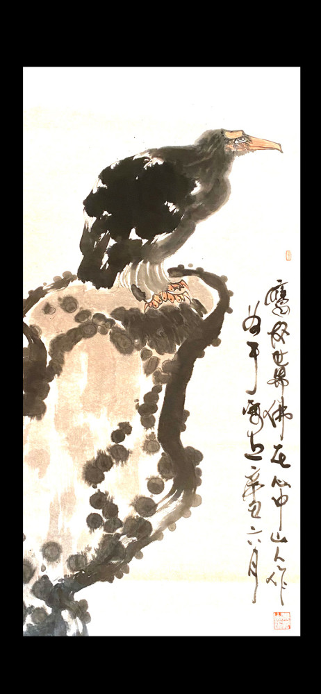 指墨画艺术大家,画鹰大家,国画大师朱祖国绘画作品