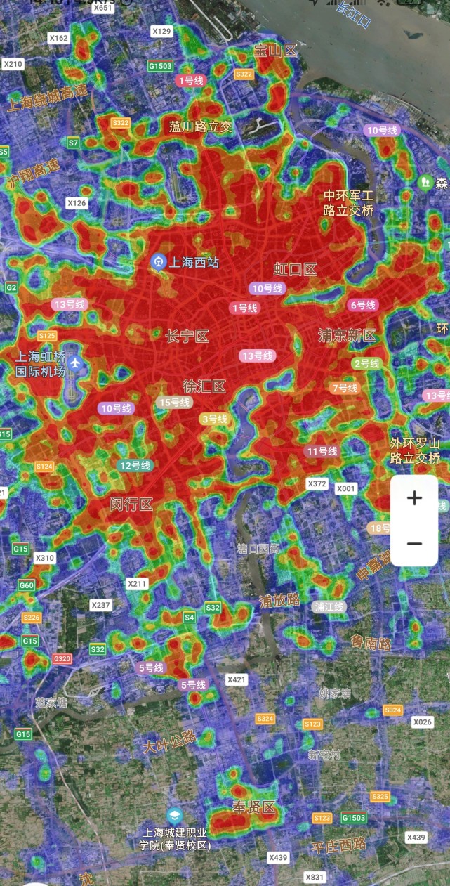 我国人口超过2千万的城市及热力图对比,成都第四,上海