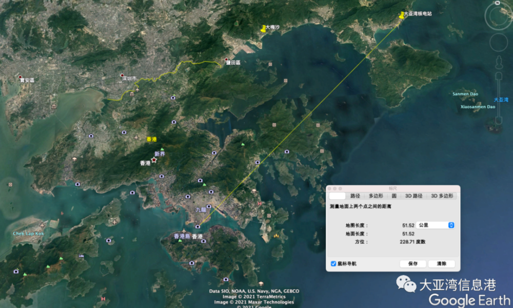 大亚湾核电站距离大亚湾以及深圳,惠州,香港都有多远!