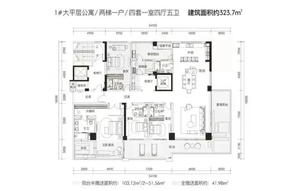 4,达美公馆 顶级大平层,自然少不了梅溪湖.