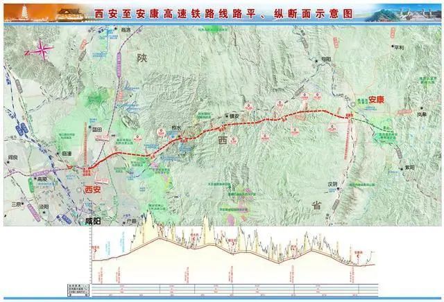 铁一院西康高铁总设计师张睿陶介绍:"西康高铁全长171公里,设计时速