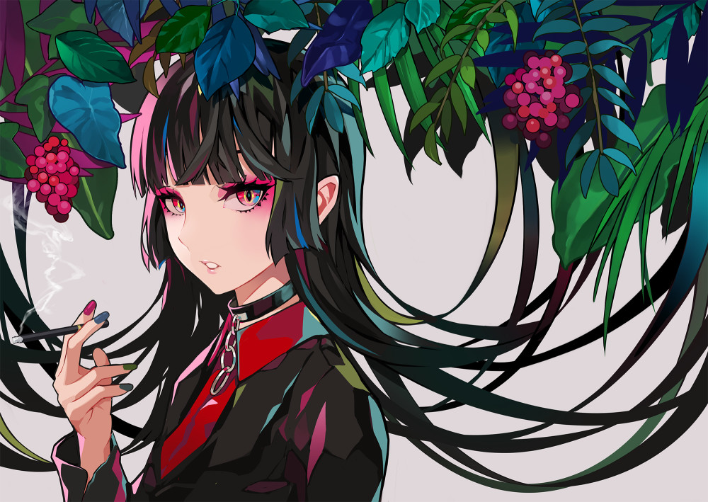日本画师lam作品,极致美丽的病娇少女!
