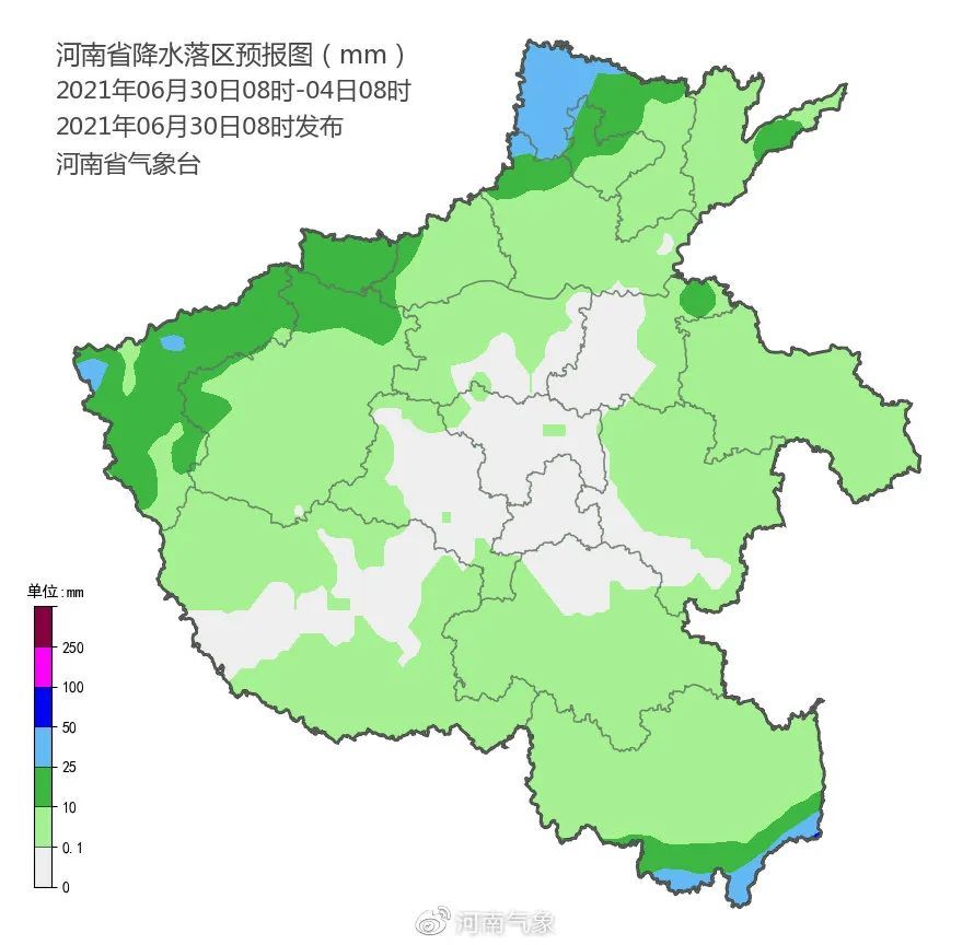 6月30日到7月9日全国降水量预报图