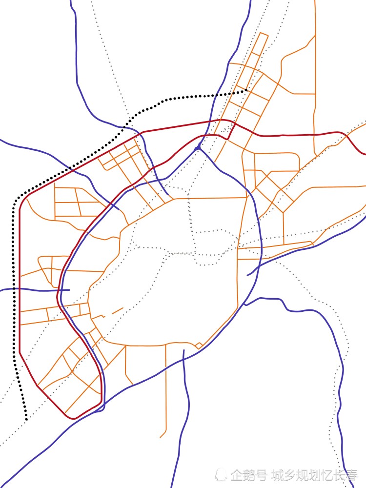 一廊:西部复合货运通道,位于长春市绕城高速公路外8公里呈半环形带状