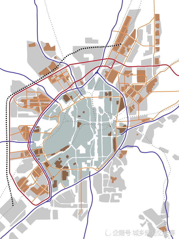 一廊:西部复合货运通道,位于长春市绕城高速公路外8公里呈半环形带状