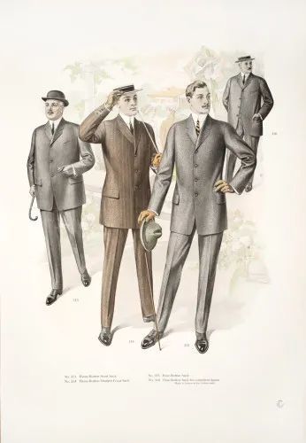 让我们把时间倒回20世纪初,当时人们的穿着风格相对保守,男士西装革履