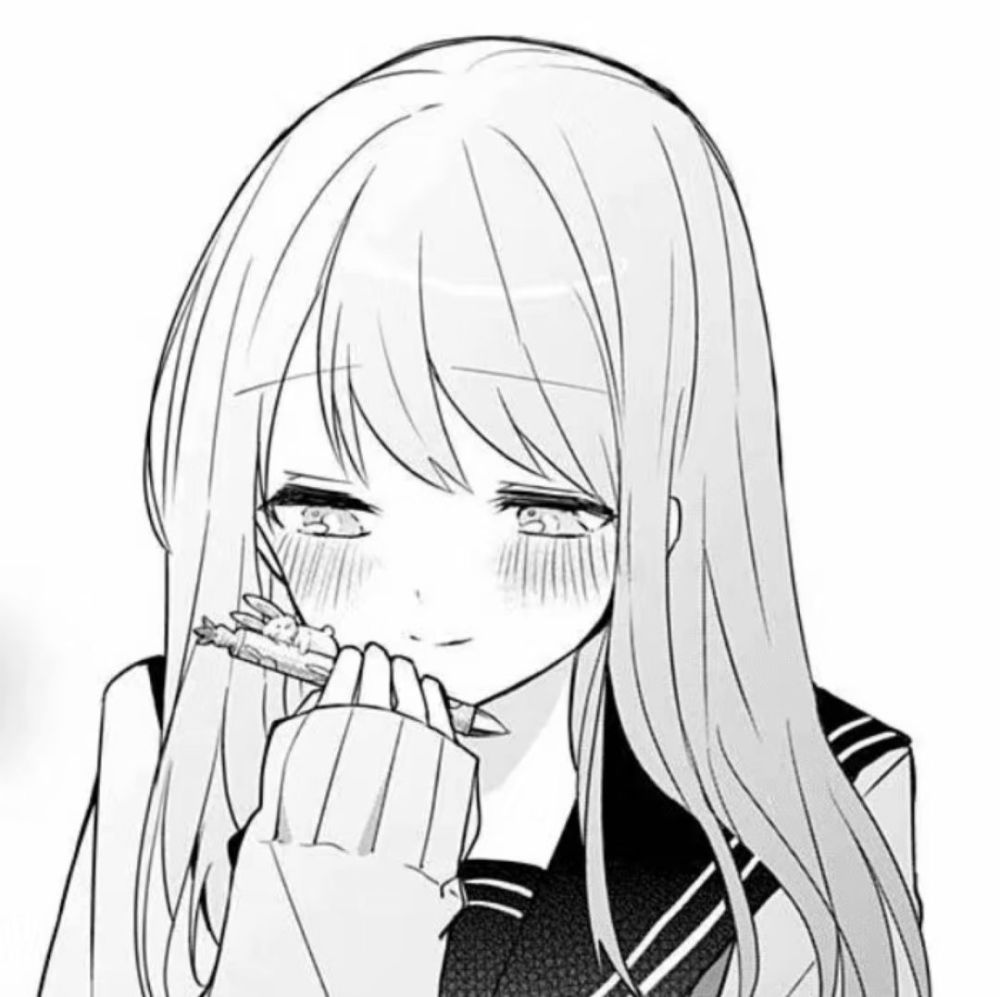 招桃花温柔黑白动漫可爱女生头像299