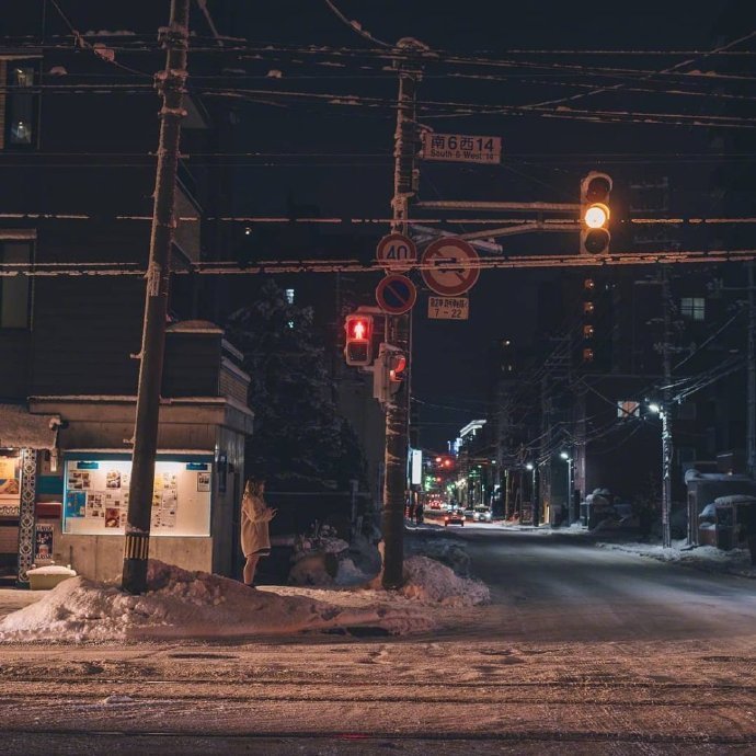 日本北海道的雪景